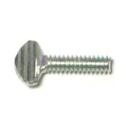 Midwest Fastener Thumb Screw, #8-32 Thread Size, Spade, Zinc Plated Steel, 1/2 in Lg, 16 PK 60501